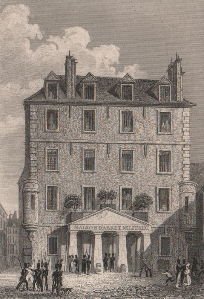 PARIS. Prison de l'abbaye Saint-Germain. BICKNELL 1845 old antique print